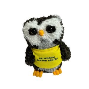 California Raptor Center Vintage Owl Plush Stuffed Animal Yellow Shirt UC Davis
